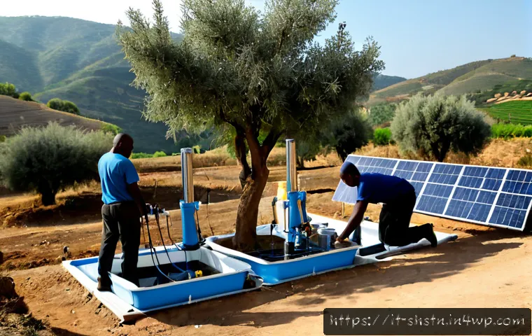 Home 9 지속가능한 개발을 위한 글로벌 협력 사례 - Photorealistic wide-angle scene of Italian, African, and Mediterranean engineers collaborating on a ...